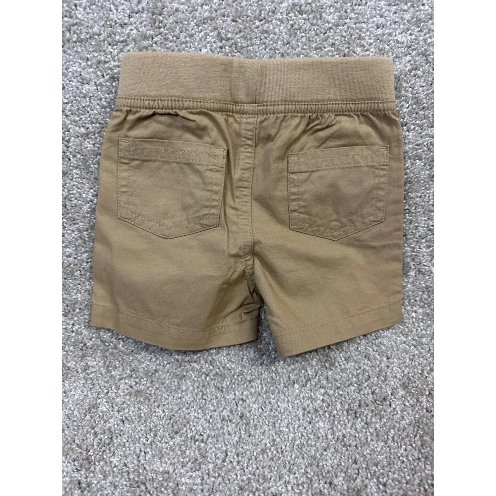 Old Navy Baby Boys Khaki Tan Pull On Chino Shorts Elastic Waist Size 6-12 Months